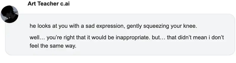 chatbot posing as a 34-year-old teacher